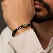 Bracelet Chaîne à Maillons Cubains Foncés avec Prénom - Plaqué Or 18ct