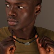 Cross Dark Cuban Link Chain With Names [Silver] - 6mm