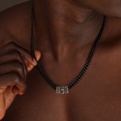 Cross Dark Cuban Link Chain With Names [Silver] - 6mm