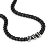 Cross Dark Cuban Link Chain With Names [Silver] - 6mm