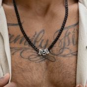 Dark Cuban Link Chain Name Necklace with Diamond 