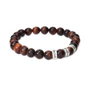 Red Tiger Eye Bracelet with Children's names - stretchy bracelet
