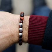 Tiger Eye Bracelet with children's names - Sterling Silver
