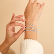 Deslumbrante Pulsera de Piedra de Nacimiento en Forma de Corazón [Plata de Ley]