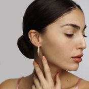 Dazzling Hoop Crystal Earrings [18K Gold Vermeil]