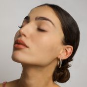 Dazzling Hoop Crystal Earrings [18K Gold Vermeil]