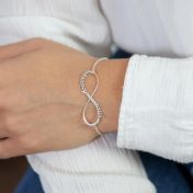 Schillernde Unendlichkeit Armband mit Gravur [Sterlingsilber]