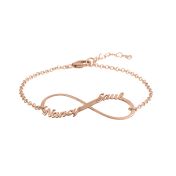 Bracelet Infinité Éblouissante Avec Noms [Plaqué Or Rose 18ct]