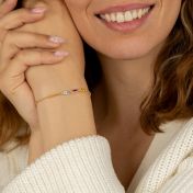 Deslumbrante pulsera Piedra de Nacimiento Amor [Bañado en oro de 18K]