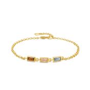 Deslumbrante pulsera Piedra de Nacimiento Amor [Bañado en oro de 18K]