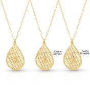 Beliebter Ort Kette mit Kartenanhänger [750er Gold Vermeil]