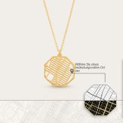 Familienpfade Kette mit Kartenanhänger [750er vergoldet]