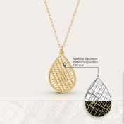 Beliebter Ort Kette mit Kartenanhänger [750er Gold Vermeil]