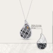 Threads Of Life Silhouette Map Necklace [Silver]