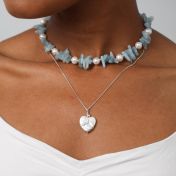 Deep Sea Aquamarine & Pearls Necklace