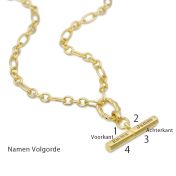 Lot T Bar Naam Ketting [18K Goud Vermeil]