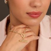 Collier Destin avec Barre Gravée [Plaqué Or 18ct] 