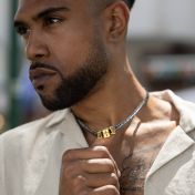 Diamond Cross Dark Cuban Link Chain With Names [18K Gold Plated]