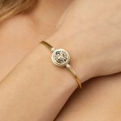 Diamond Spot Silhouette Map Bracelet [18K Gold Plated]