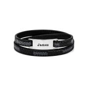 Explorer Leather Men Name Bracelet