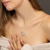 Styled Precious Spot Map Link Chain Necklace [Sterling Silver]