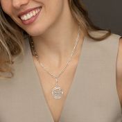 Styled Precious Spot Map Link Chain Necklace [Sterling Silver]