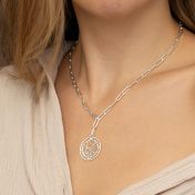 Styled Precious Spot Map Link Chain Necklace [Sterling Silver]