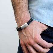 Double Layer Black Name Bracelet with Magnet