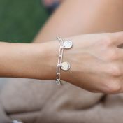 Bracciale Gocce di Felicità con Nome [Stile a Graffette / Argento 925]