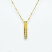 Talisa Bar Birthstone Necklace [18K Gold Plated - Hammered]