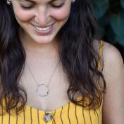 A Mother's Love Birthstone Necklace [Hammered - Sterling Silver]