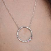 A Mother's Love Birthstone Necklace [Hammered - Sterling Silver]