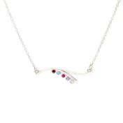 Collana Onda dell'Oceano con Pietra di Nascita [Argento 925]