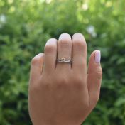 Carina Ring. Baguette Vertical Hammered [Sterling Silver]