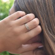 Carina Ring. Baguette Vertical Hammered [Sterling Silver]