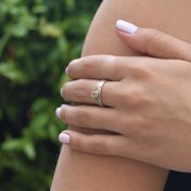 Carina Ring. Baguette Vertical Hammered [Sterling Silver]