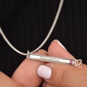 Cherry Branch with Heart Necklace [Sterling Silver]