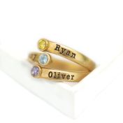 Zonnevogel Geboortesteen Ring [Goud Verguld]