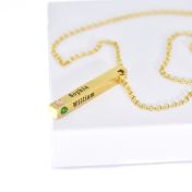 Collier Trait d'Union avec Pierres de Naissance [Plaqué Or 18ct]