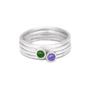 Bague Carina. Petite Pierre Ronde [Argent 925]
