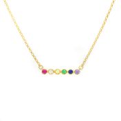 Rainbow Talisa Stars Necklace Horizontal [Gold Plated]