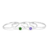 Bague Carina. Petite Pierre Ronde [Argent 925]