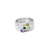 Bague Carina. Petite Pierre Ronde [Argent 925]