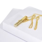 Talisa Bar Necklace [18K Gold Plated - Hammered]