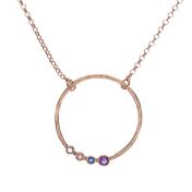 Collana Amore Materno con Pietra di Nascita [Placcata Oro rosa 18kt - Martellata]