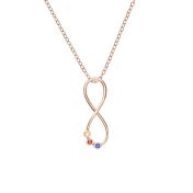 Collier Infini avec Pierres de Naissance [Plaqué Or Rose 18ct]