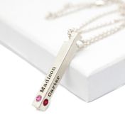 Talisa Bar Birthstone Necklace [Sterling Silver]