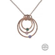 Spheres of Love Birthstone Necklace [Hammered - Rose Gold Plated]