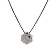 Hilos de Vida - Collar con colgante hexagonal y piedra de nacimiento [Plata de ley]
