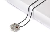 Hilos de Vida - Collar con colgante hexagonal y piedra de nacimiento [Plata de ley]
